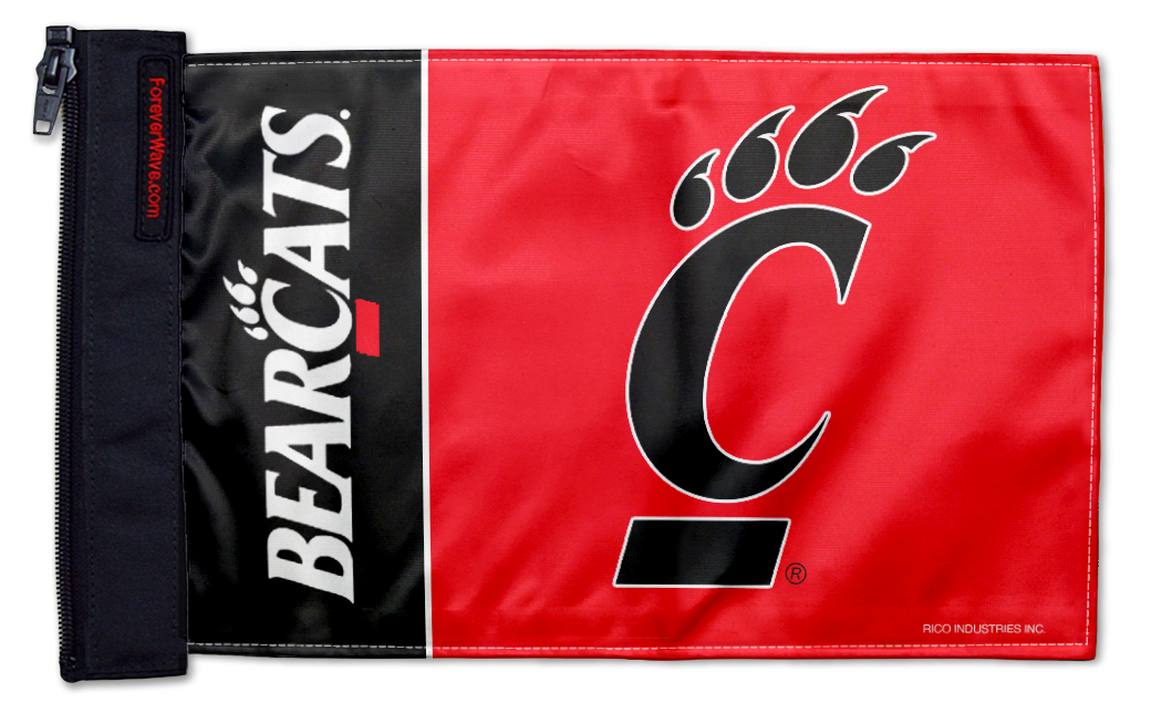 Cincinnati Bearcats 11"x17" Forever Wave Flag for Jeep Wrangler JK 2-Door 2007-2018