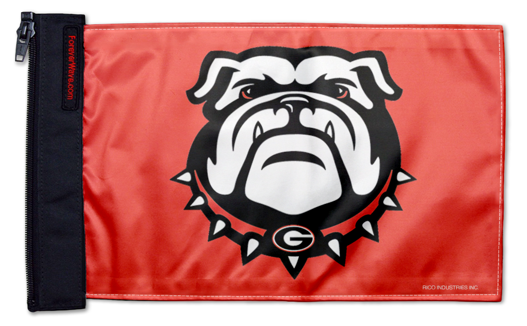 Georgia Bulldog 11"x17" Forever Wave Flag for Golf Carts