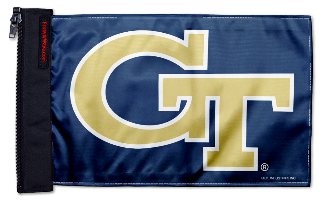 Georgia Tech 11"x17" Forever Wave Flag for Jeep Wrangler JLU 4-Door 2018-Present
