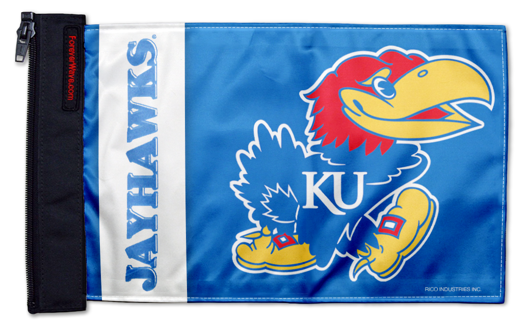 Kansas 11"x17" Forever Wave Flag for Jeep Wrangler JKU 4-Door 2007-2018