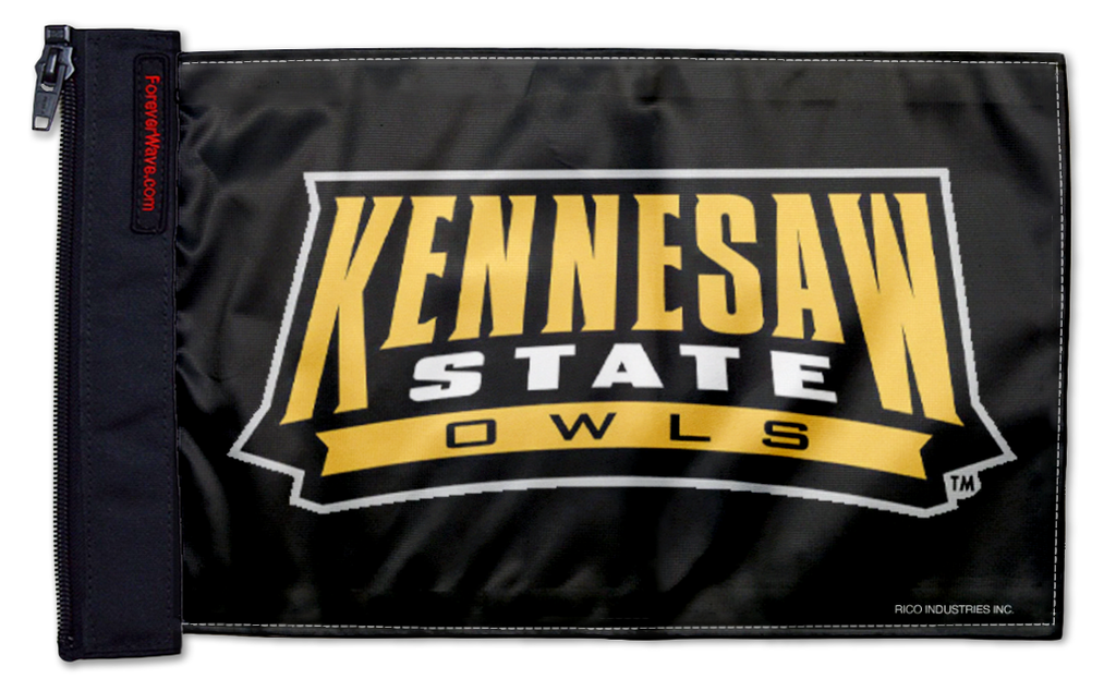 Kennesaw State 11"x17" Forever Wave Flag for Jeep Wrangler CJ-7 and CJ-8 1976-1986