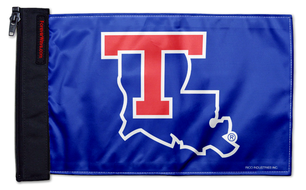 Louisiana Tech 11"x17" Forever Wave Flag for Jeep Wrangler JKU 4-Door 2007-2018