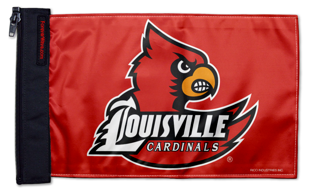 Louisville 11"x17" Forever Wave Flag for Golf Carts