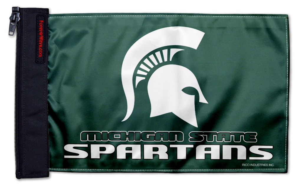 Michigan State 11"x17" Forever Wave Flag for Bronco