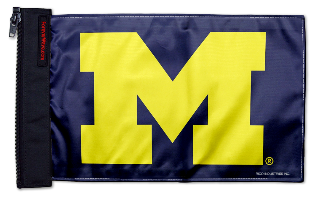 Michigan 11"x17" Forever Wave Flag for Golf Carts