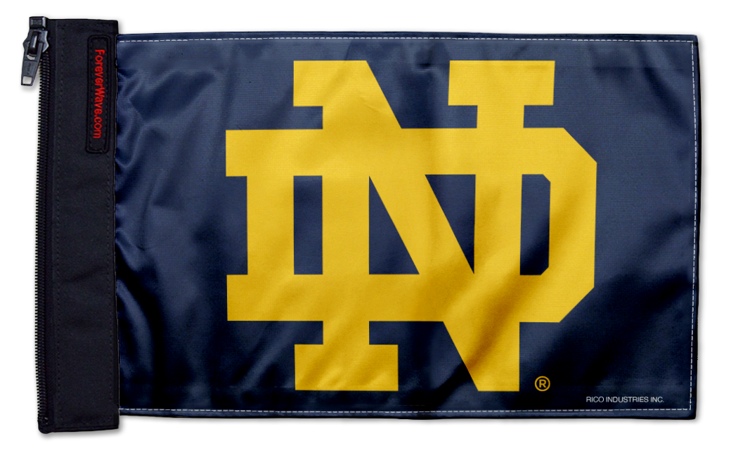 Notre Dame 11"x17" Forever Wave Flag for Jeep Wrangler JK 2-Door 2007-2018