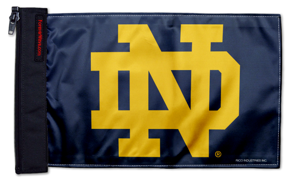 Notre Dame 11"x17" Forever Wave Flag for Jeep Wrangler JL 2-Door 2018-Present