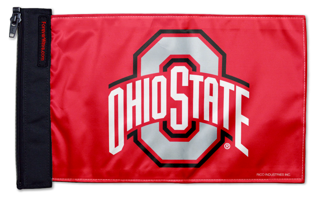 Ohio State Red11"x17" Forever Wave Flag for Jeep Wrangler YJ 1986-1995