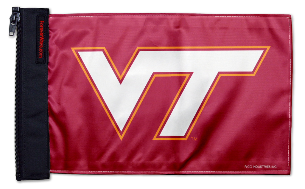 Virginia Tech 11"x17" Forever Wave Flag for Jeep Wrangler JKU 4-Door 2007-2018