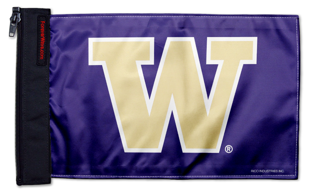 Washington Huskies 11"x17" Forever Wave Flag for Jeep Wrangler YJ 1986-1995