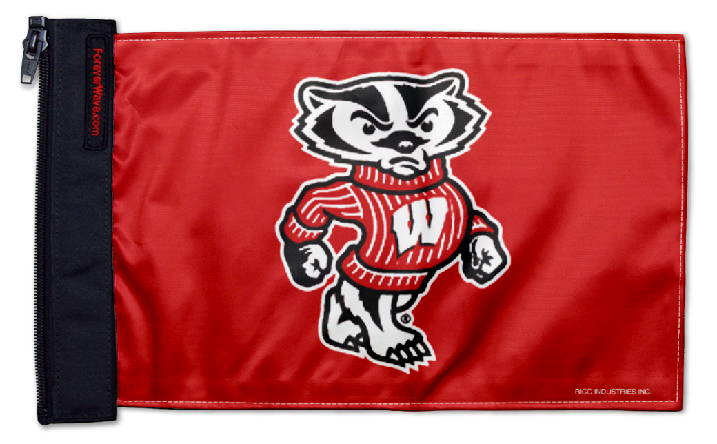 Wisconsin 11"x17" Forever Wave Flag for Boats