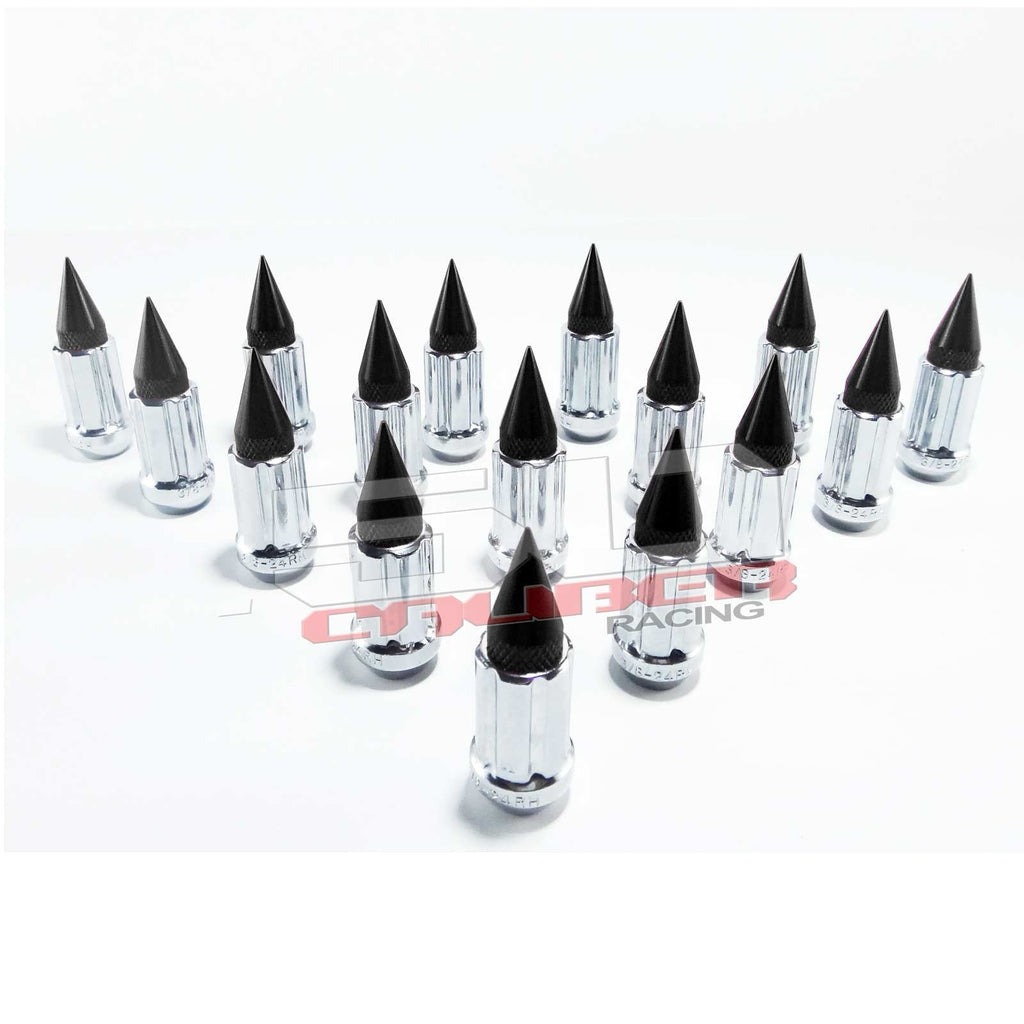 10 x 1.25 mm Spiked Lug nuts Chrome - 16 Pack