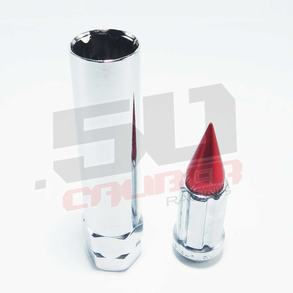 12 x 1.5 mm Chrome Spiked Lug Nuts Anodized - 16 Pack