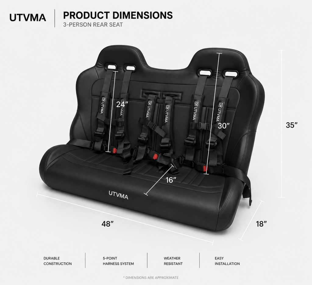 Wolverine RMAX 4 Rear Bench Seat (2021-2024)