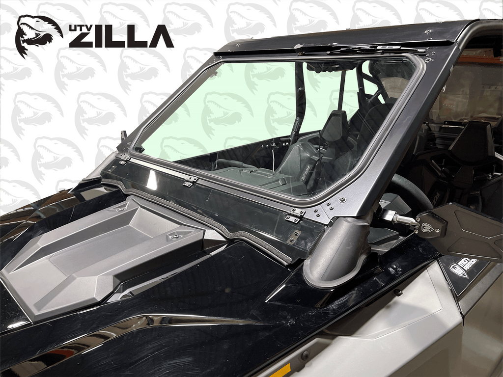 Black Vented Glass Windshield for RZR PRO/TURBO R with Wiper 2020-2024