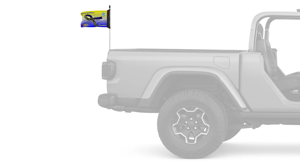 Down Syndrome Awareness 12"x18" Forever Wave Flag for Jeep Wrangler JLU 4-Door 2018-Present