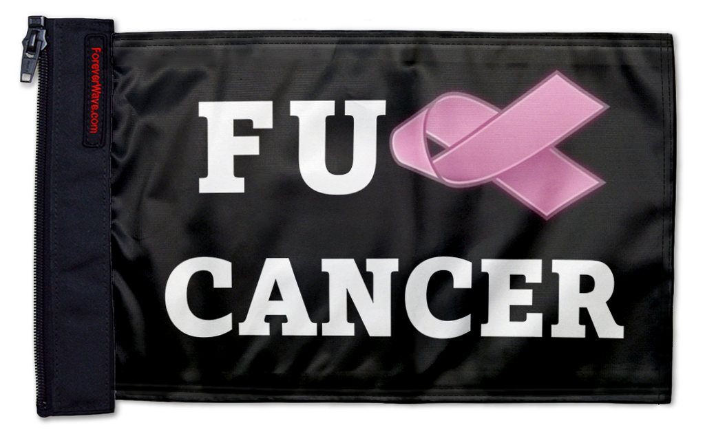 FU Cancer 12"x18" Forever Wave Flag for Jeep Wrangler LJ 2003-2006