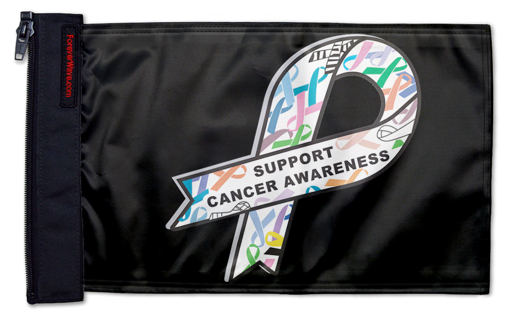 Support Cancer Awareness 12"x18" Forever Wave Flag for Jeep Wrangler TJ 1996-2006
