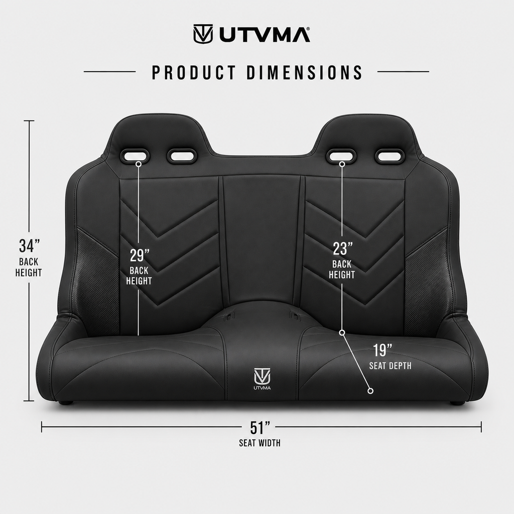 Maverick X3 Rear Bench Seat W Harnesses (2017+)