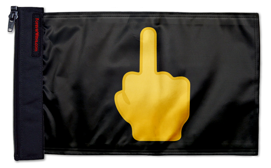Emoji Middle Finger 12"x18" Forever Wave Flag for Jeep Wrangler JL 2-Door 2018-Present