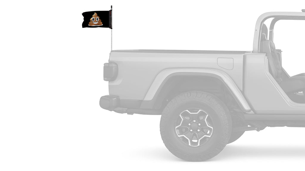 Emoji Poop 12"x18" Forever Wave Flag for Jeep Wrangler JKU 4-Door 2007-2018