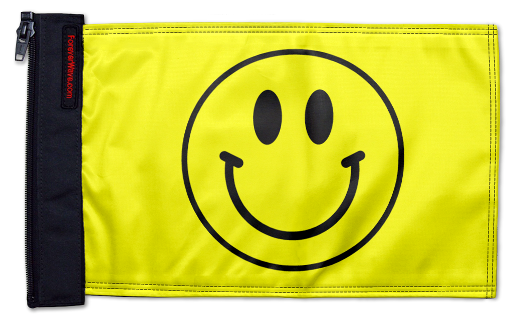 Smiley Face 12"x18" Forever Wave Flag