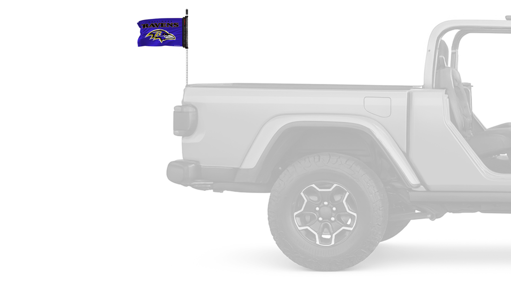 Baltimore Ravens 11"x17" Forever Wave Flag for Jeep Wrangler YJ 1986-1995