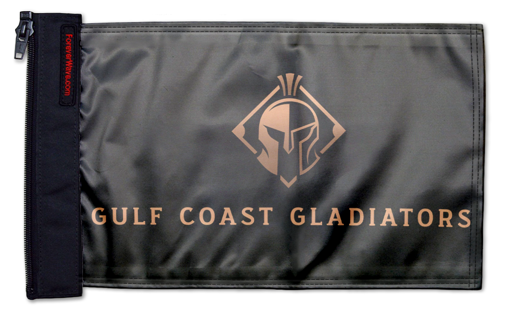 Gulf Coast Gladiators 11"x17" Forever Wave Flag for Golf Carts