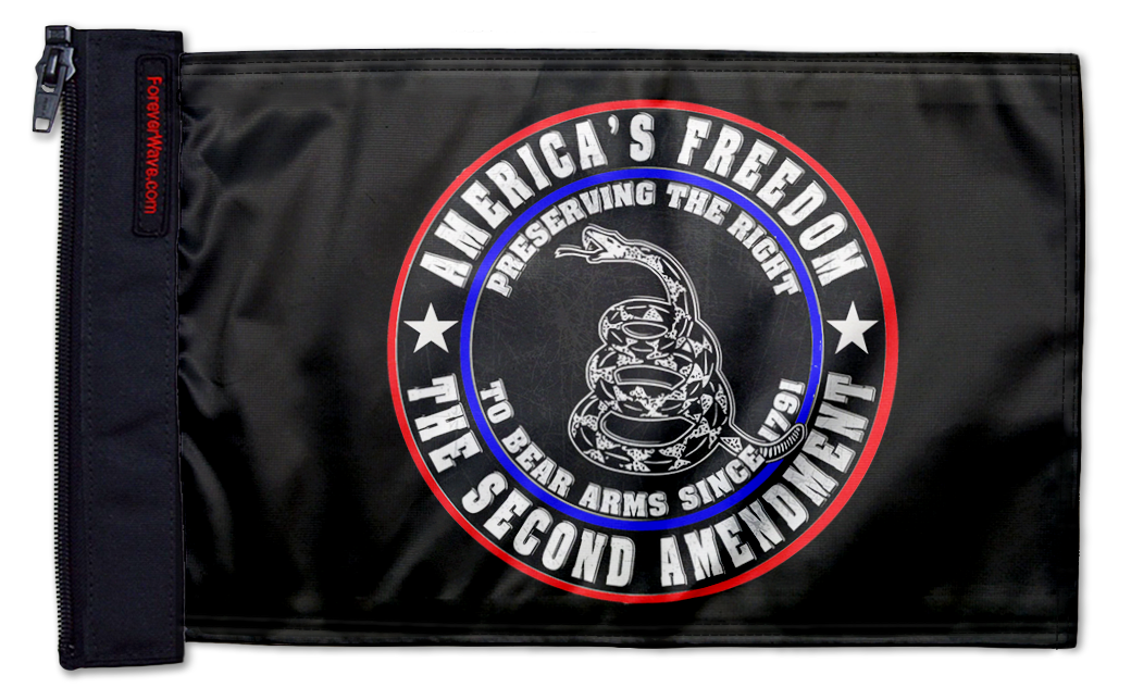 2nd Amendment 12"x18" Forever Wave Flag for Jeep Wrangler JL 2-Door 2018-Present
