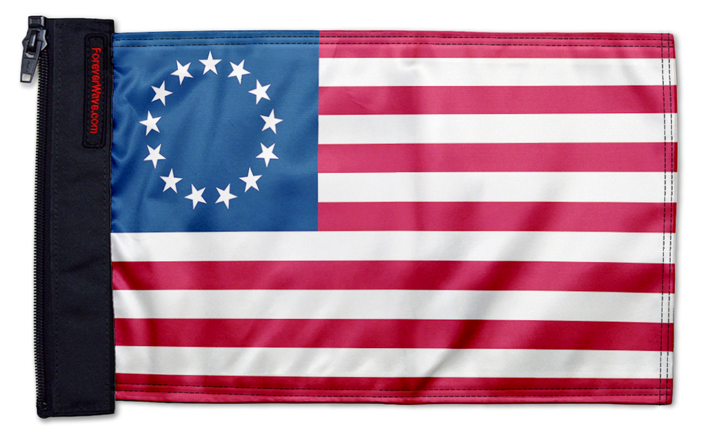 Betsy Ross 12"x18" Forever Wave Flag for Jeep Wrangler TJ 1996-2006