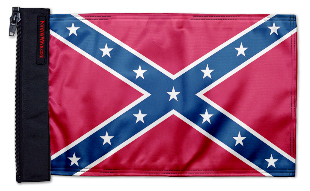 Confederate 12"x18" Forever Wave Flag for Jeep Wrangler JK 2-Door 2007-2018