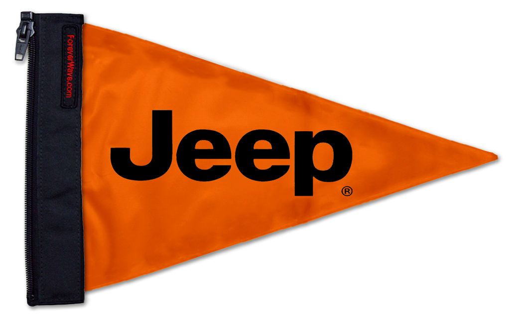 Jeep Safety Orange TR12"x18" Forever Wave Flag for Boats