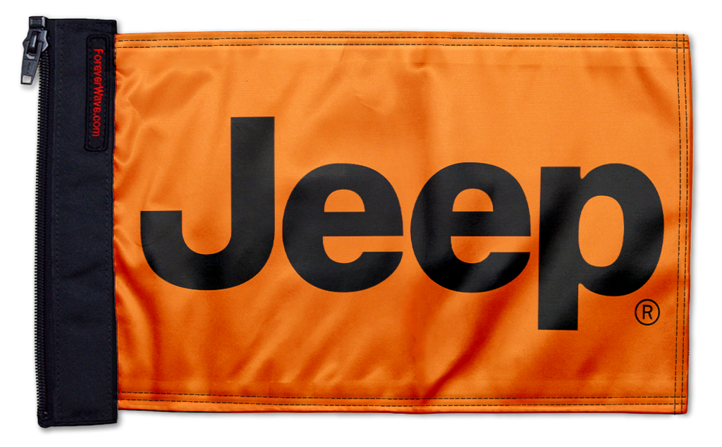 Jeep Safety Orange SQ12"x18" Forever Wave Flag for Jeep Wrangler LJ 2003-2006