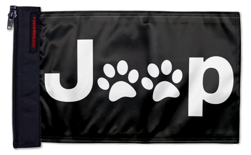 Jeep Paws 12"x18" Forever Wave Flag for Jeep Wrangler CJ-7 and CJ-8 1976-1986