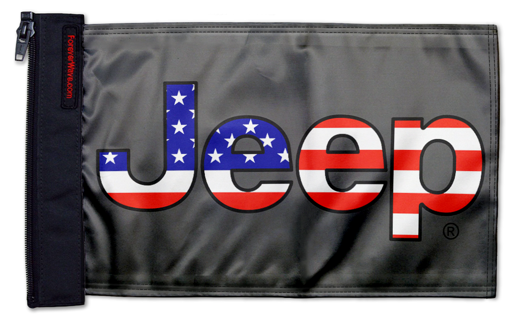 Jeep USA 12"x18" Forever Wave Flag for Jeep Wrangler YJ 1986-1995