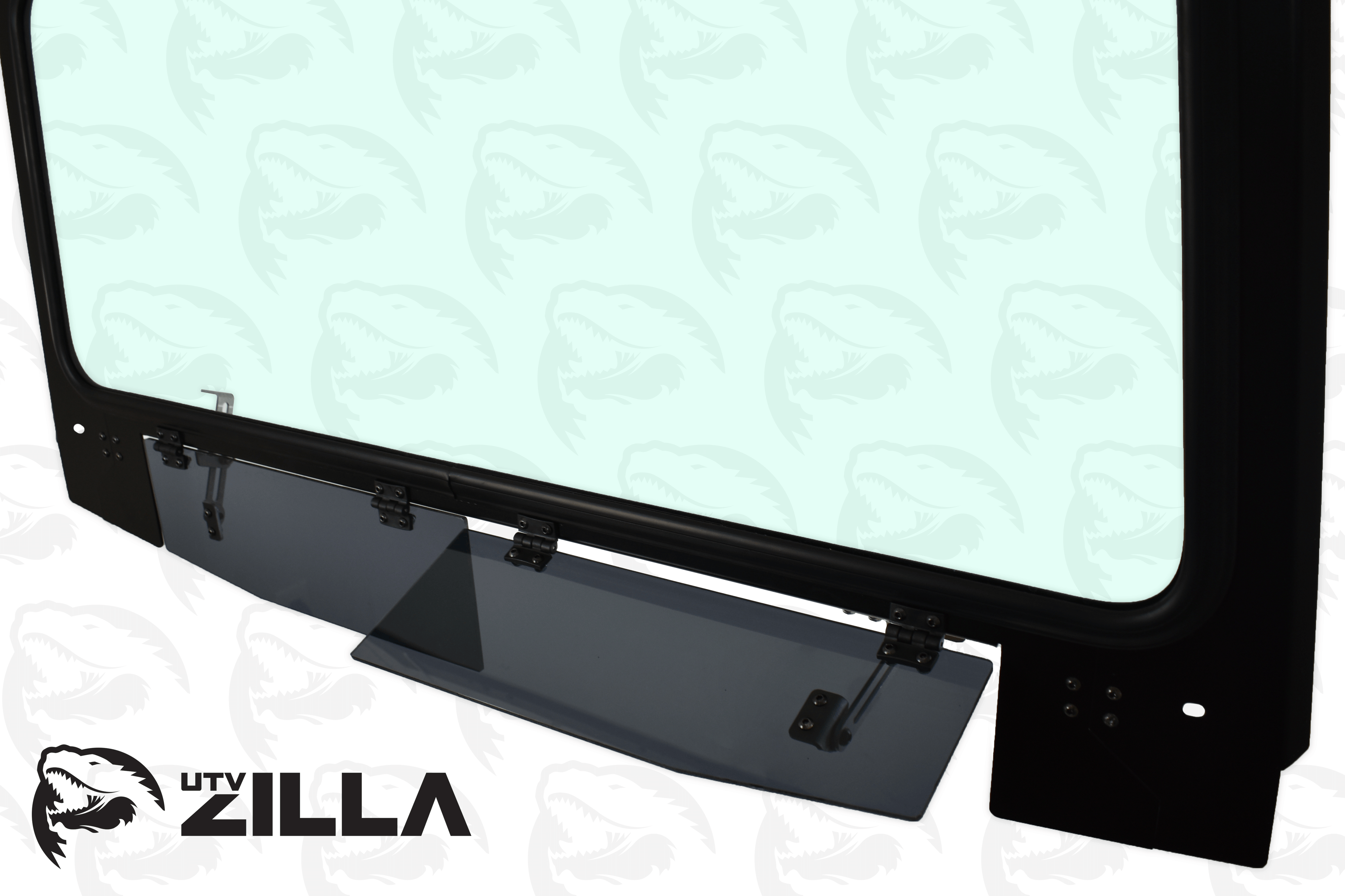 Black Vented KRX Full Glass Windshield with Wiper