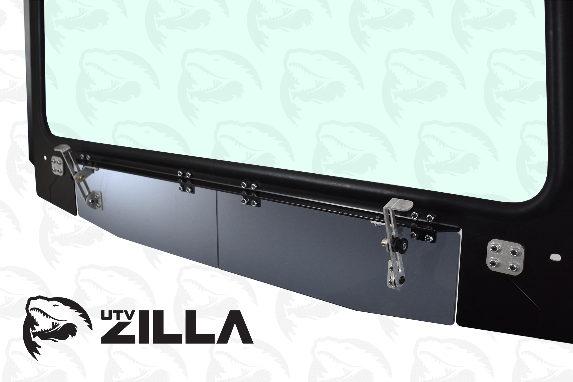 Black Vented KRX Full Glass Windshield with Wiper