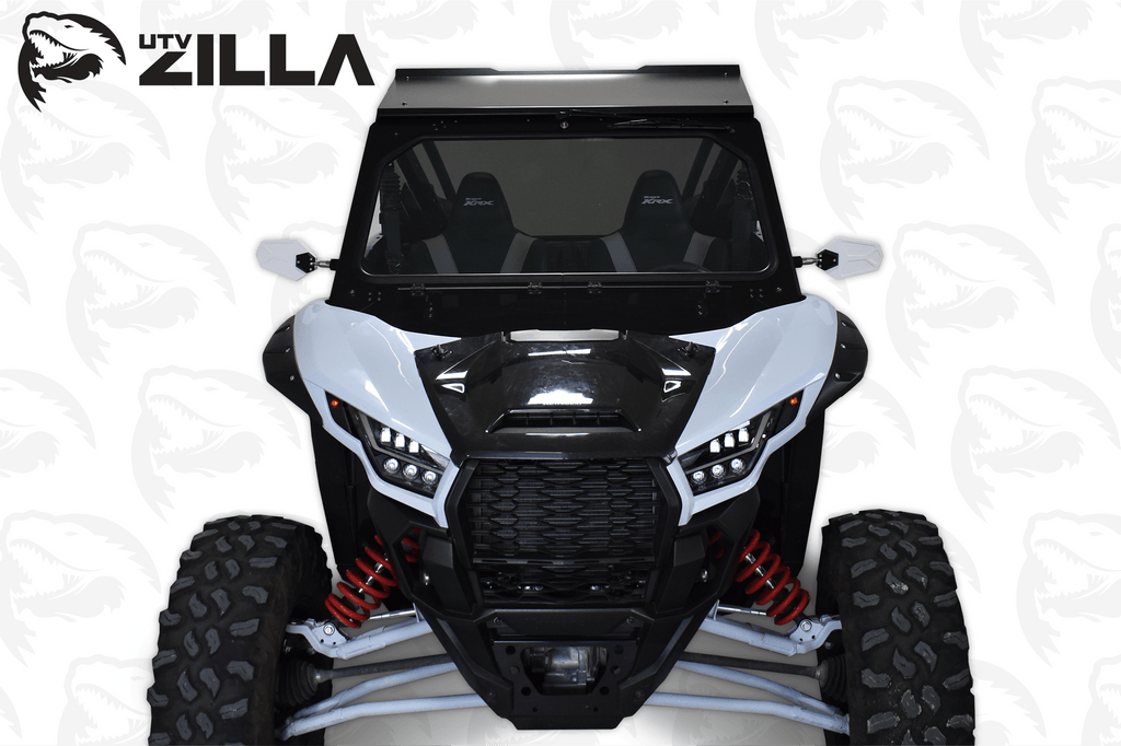 Black Vented KRX Full Glass Windshield with Wiper