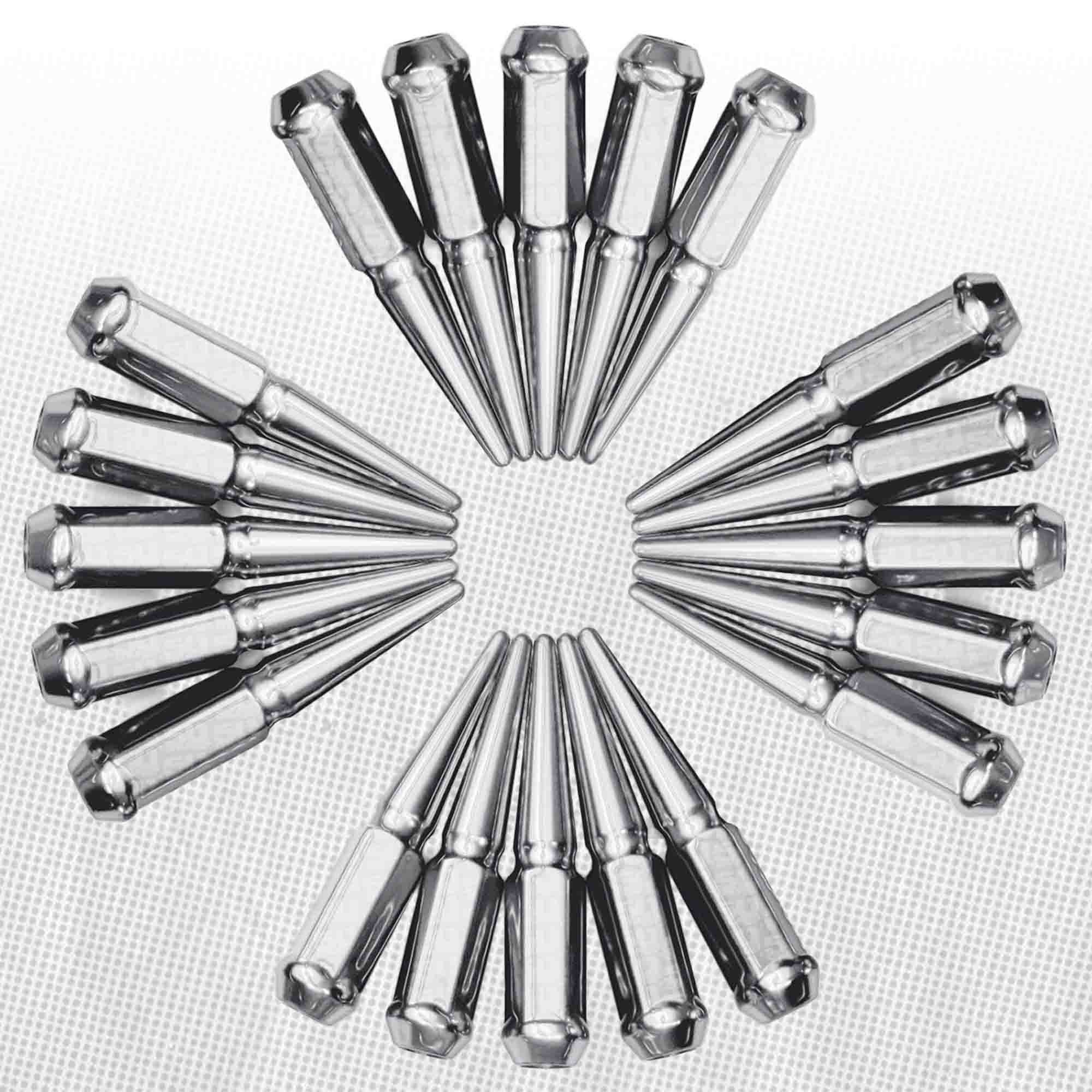 10x1.25mm Extended Spike Lug Nuts - 60 Degree Taper Seat