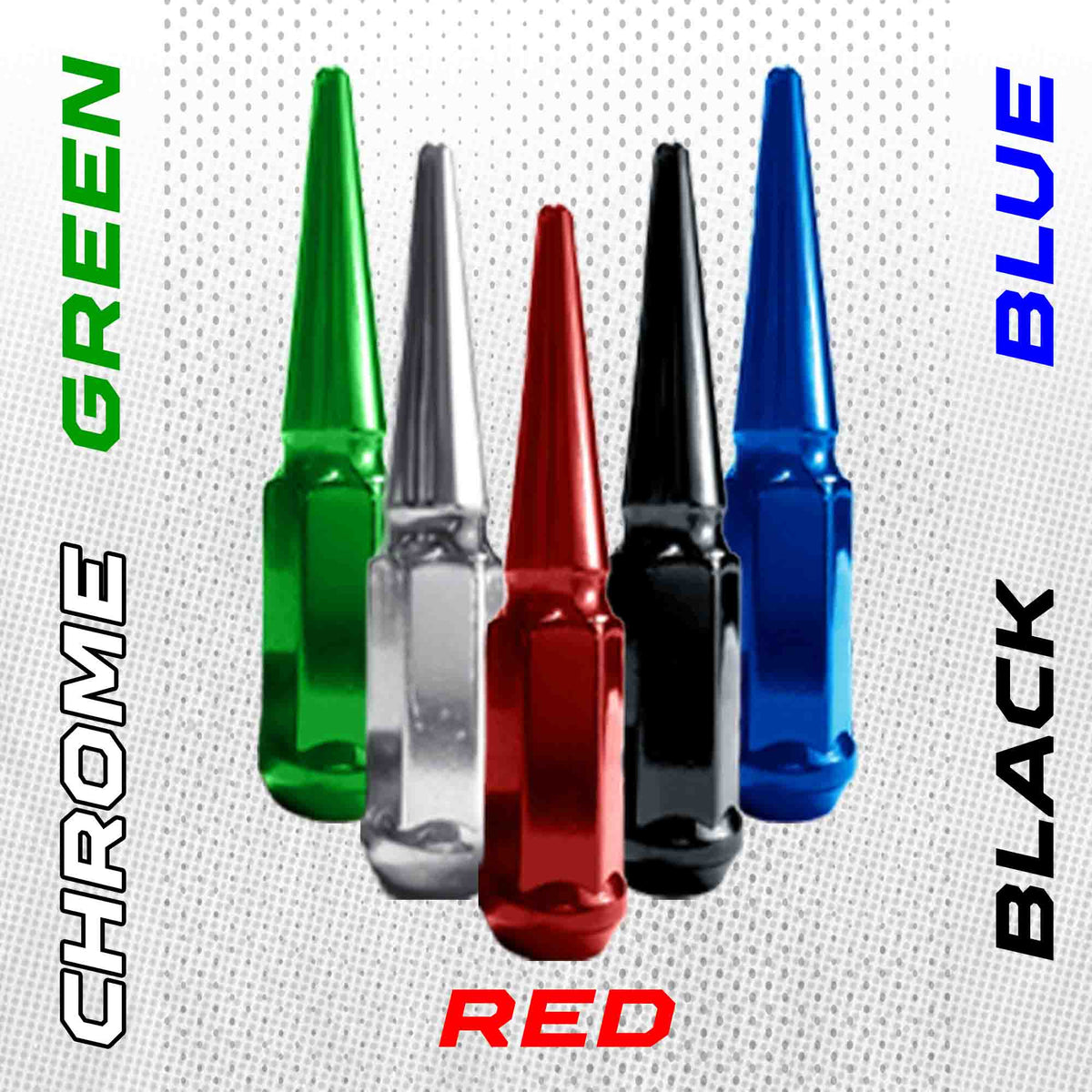 12x1.25mm Extended Spike Lug Nuts - 60 Degree Taper Seat