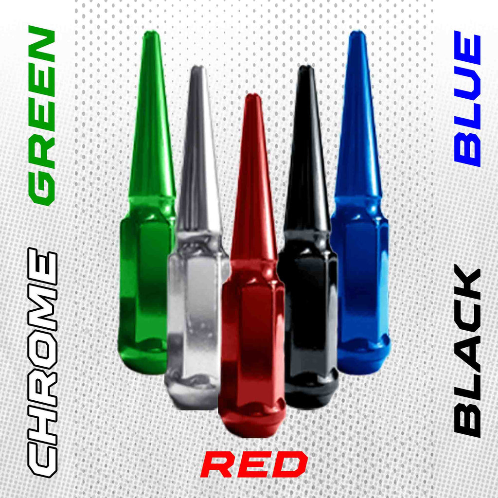 12x1.5mm Extended Spike Lug Nuts - 60 Degree Taper Seat