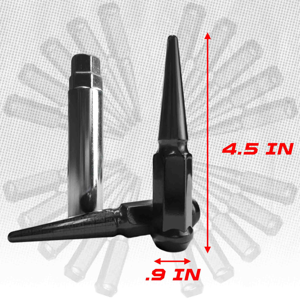 12x1.25mm Extended Spike Lug Nuts - 60 Degree Taper Seat