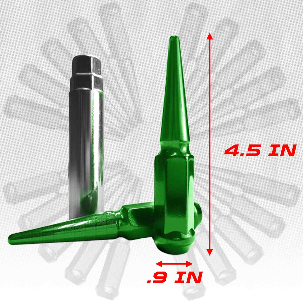 12x1.5mm Extended Spike Lug Nuts - 60 Degree Taper Seat
