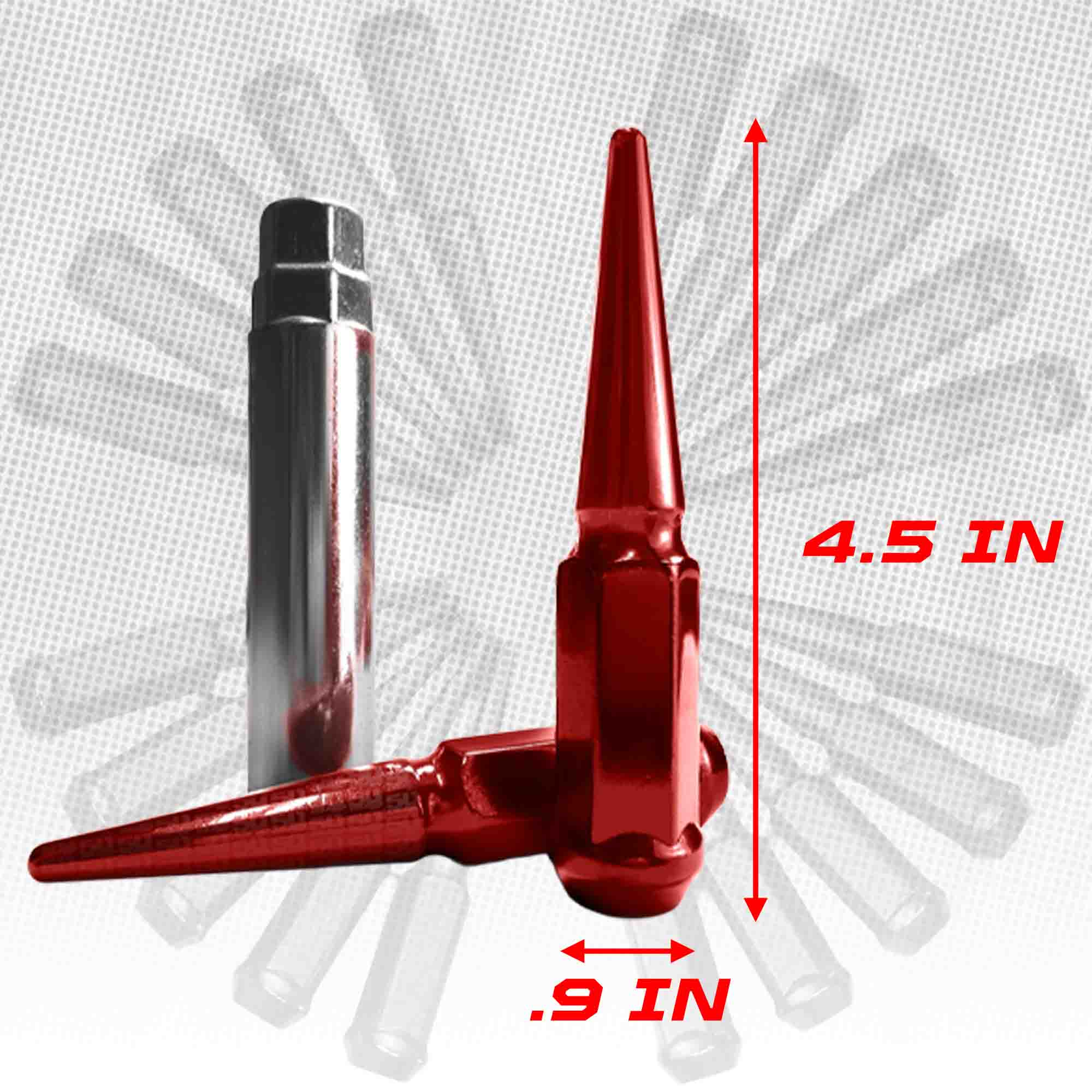 1/2 Inch Extended Spike Lug Nuts - 60 Degree Taper Seat