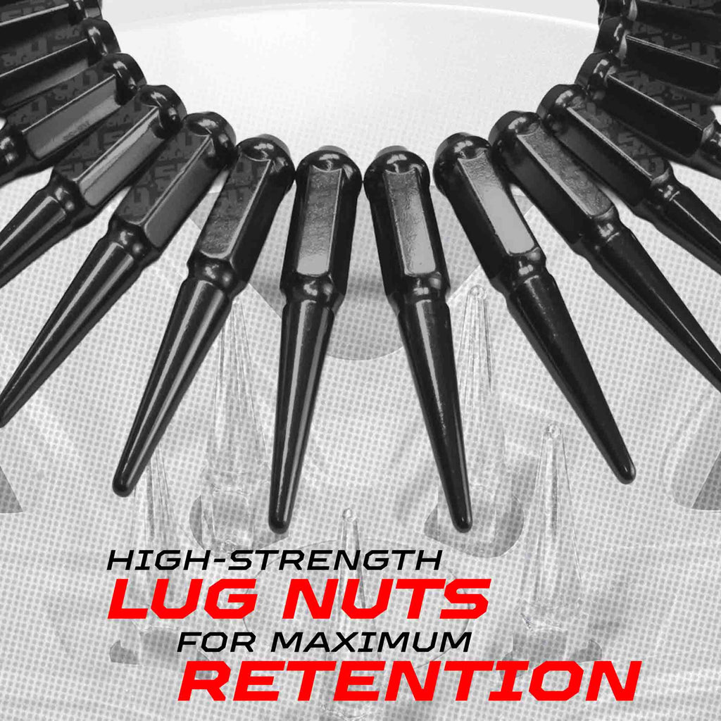 12x1.5mm Extended Spike Lug Nuts - 60 Degree Taper Seat