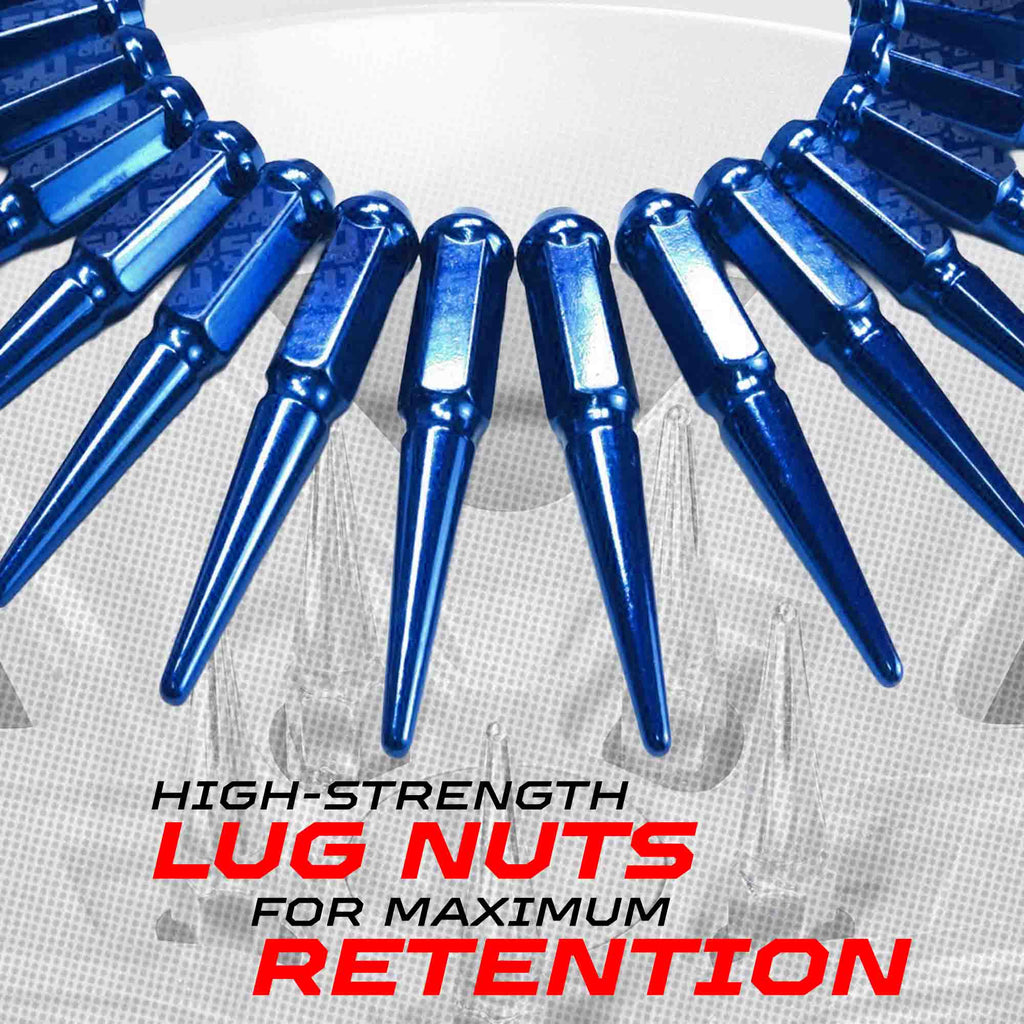 12x1.25mm Extended Spike Lug Nuts - 60 Degree Taper Seat