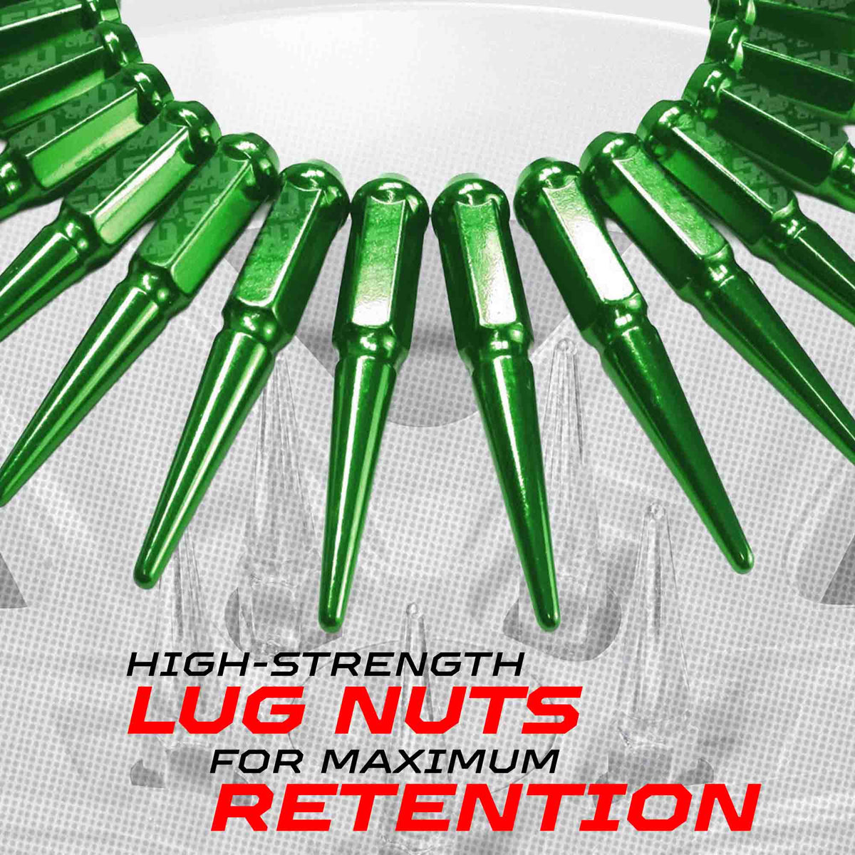 12x1.25mm Extended Spike Lug Nuts - 60 Degree Taper Seat