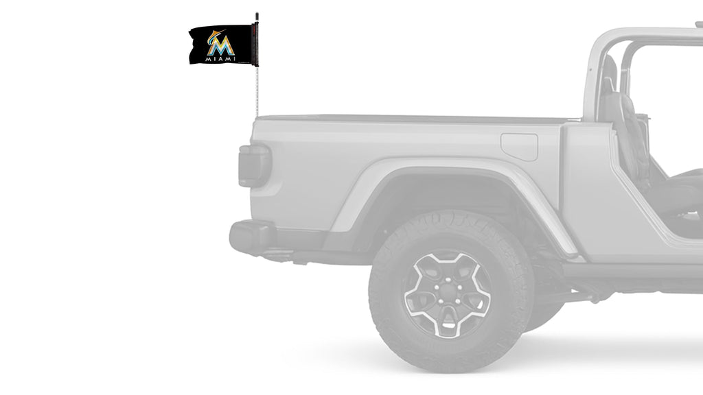 Miami Marlins 11"x17" Forever Wave Flag for Jeep Wrangler JLU 4-Door 2018-Present