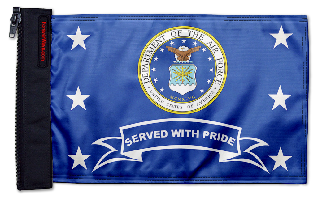 Air Force Served With Pride 12"x18" Forever Wave Flag for Jeep Wrangler YJ 1986-1995