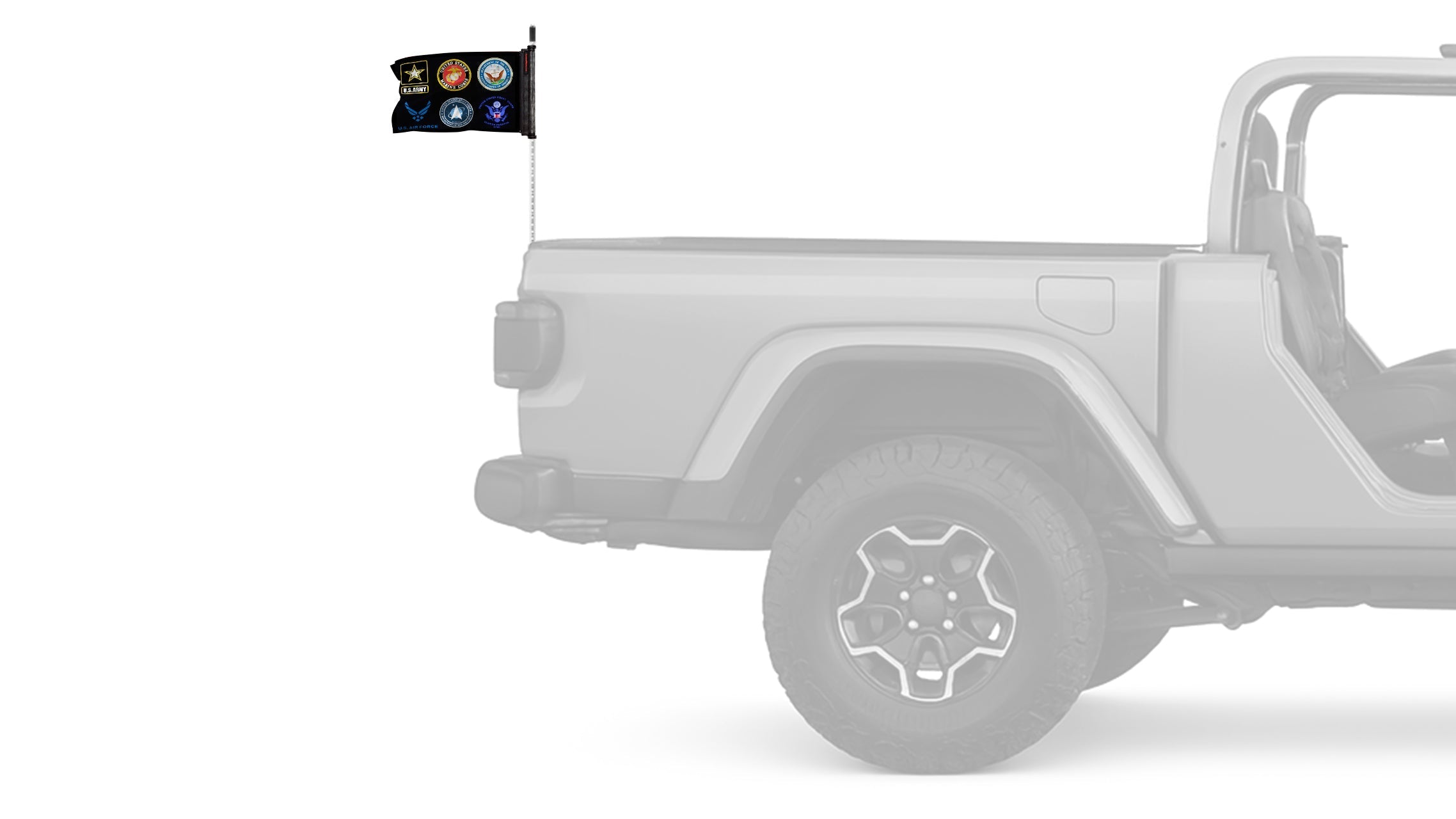 Armed Forces 12"x18" Forever Wave Flag for Jeep Wrangler LJ 2003-2006